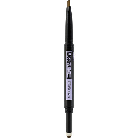 Maybelline New York Express Brow Satin Duo Lápiz de cejas 04 Marrón oscuro, 2 g