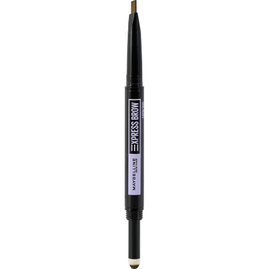 Maybelline New York Express Brow Satin Duo Lápiz de cejas 04 Marrón oscuro, 2 g