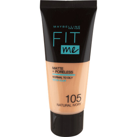 Maybelline New York Fit Me Matte &amp; Poreless Foundation 105 Naturel Ivoor, 30 ml