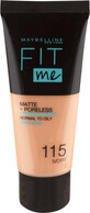 Maybelline New York Base de Maquillaje Fit Me Matte &amp;amp; Poreless 115 Ivory, 30 ml