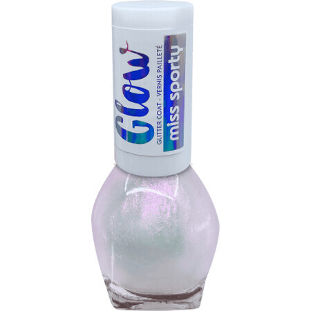 Esmalte de uñas Miss Sporty Glow Glitter 010 Icy Blush, 7 ml