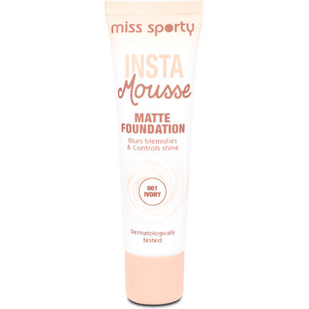 Fondotinta Miss Sporty Insta Mousse Matte 001 Ivory, 30 ml