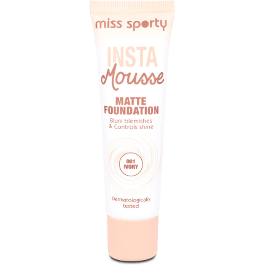 Miss Sporty Insta Mousse Matte fond de ten 001 Ivory, 30 ml