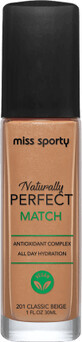 Miss Sporty Base de maquillaje Naturally Perfect Match 201 Classic Beige, 30 ml