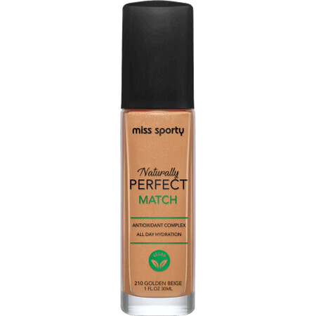 Fondotinta Miss Sporty Naturally Perfect Match 210 Golden Beige, 30 ml