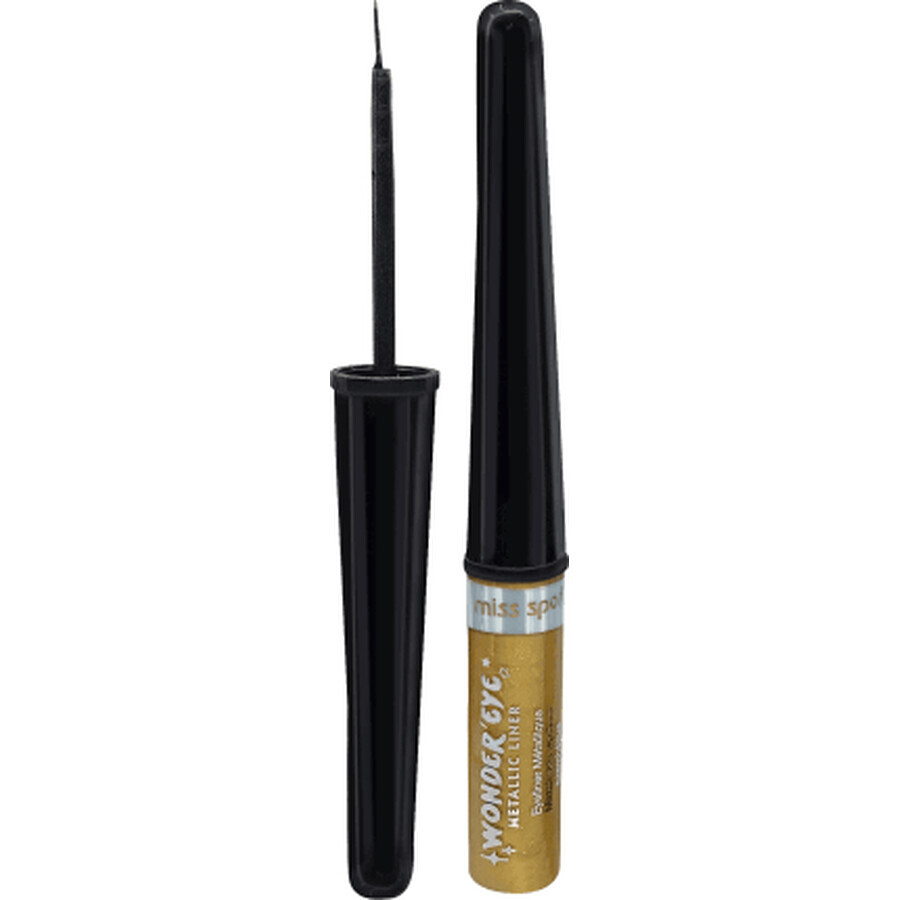 Miss Sporty Wonder'Eye Delineador Metálico 002 Reflejo Dorado, 3,5 ml