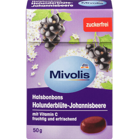 Mivolis Candies with sugar-free elderberry and currants, 50 g