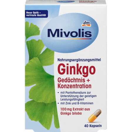 Mivolis Ginkgo pills for memory and concentration, 40 pcs