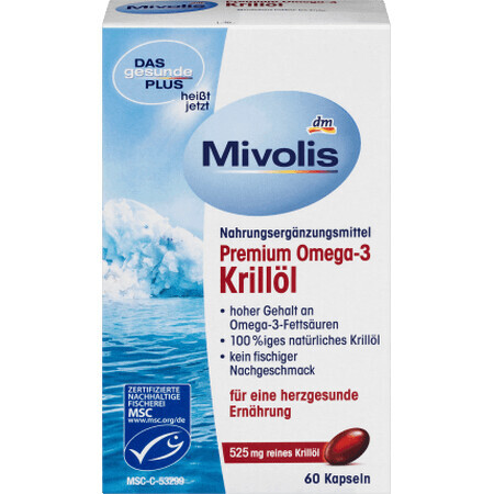 Mivolis Premium Omega-3-Krillöl-Kapseln, 60 Stück