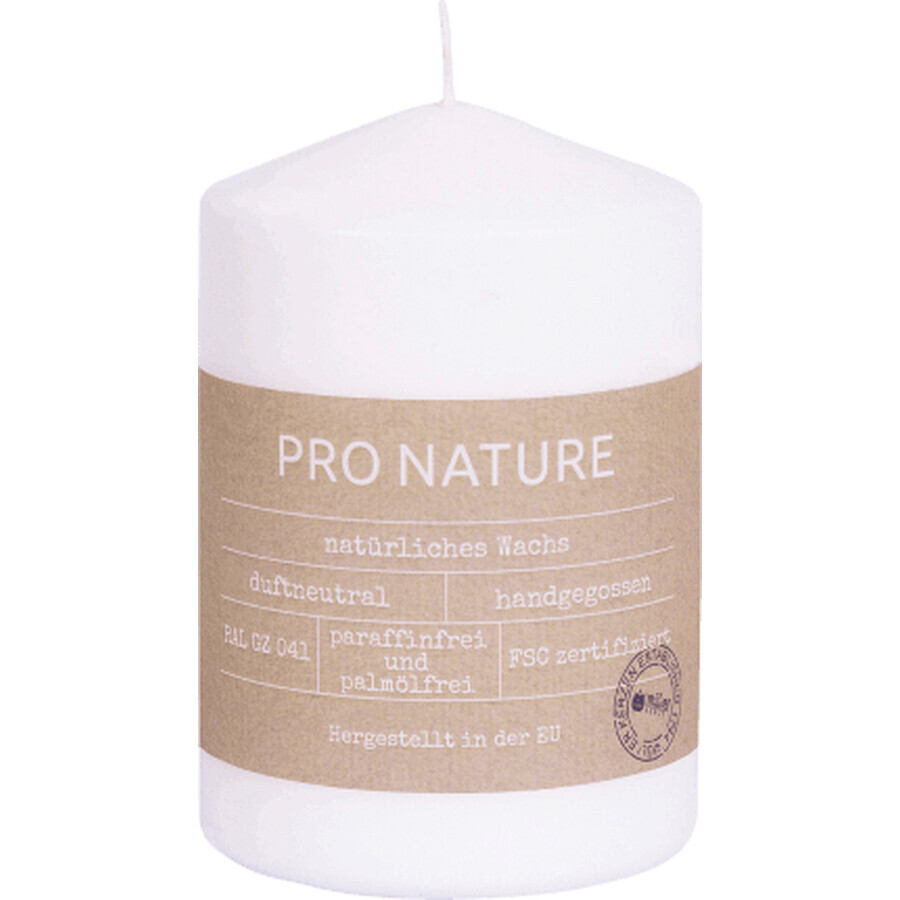 Mueller pro nature White pillar candle, 1 pc