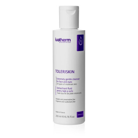 Toleriskin desmaquillante fluido para cara y ojos, 200 ml, Ivatherm