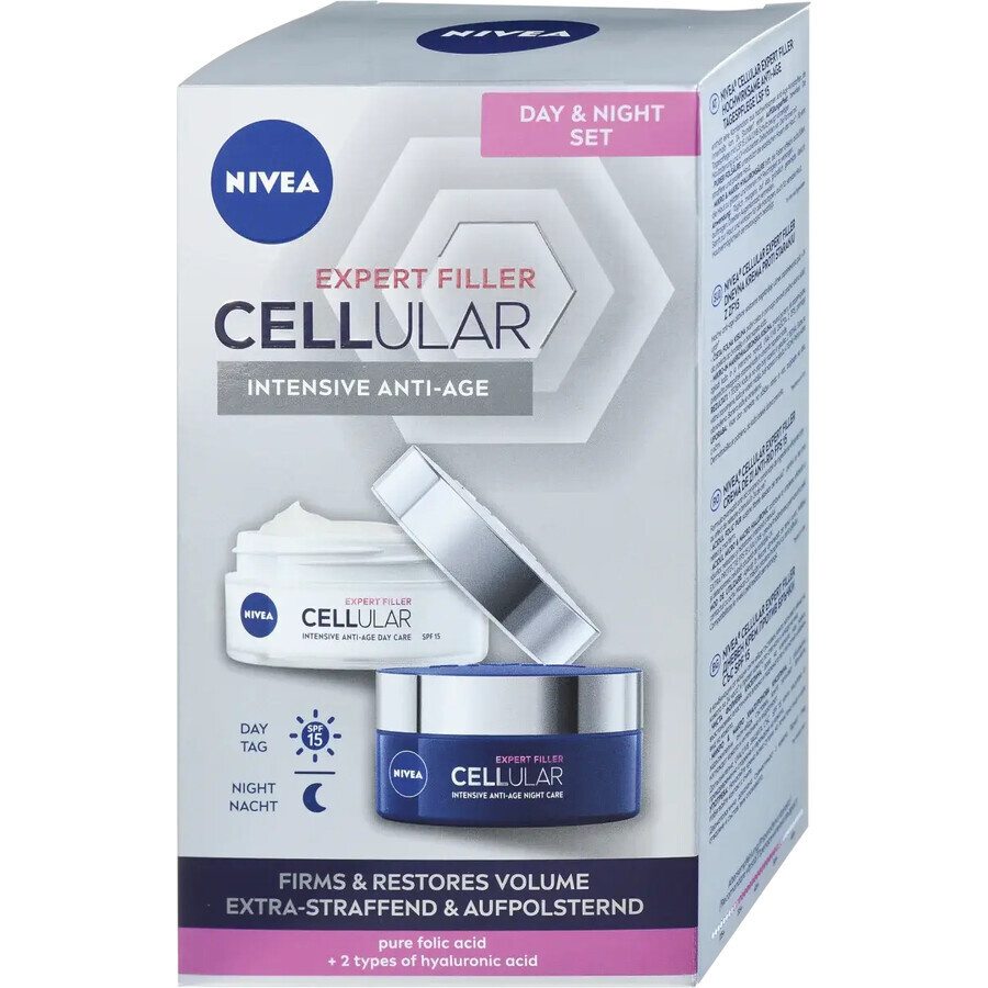 Nivea Cellular Filler Dagcrème + Cellular Filler Nachtcrème, 100 ml