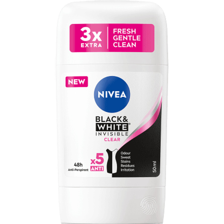 Nivea Deodorant stick B&W Clear, 50 ml