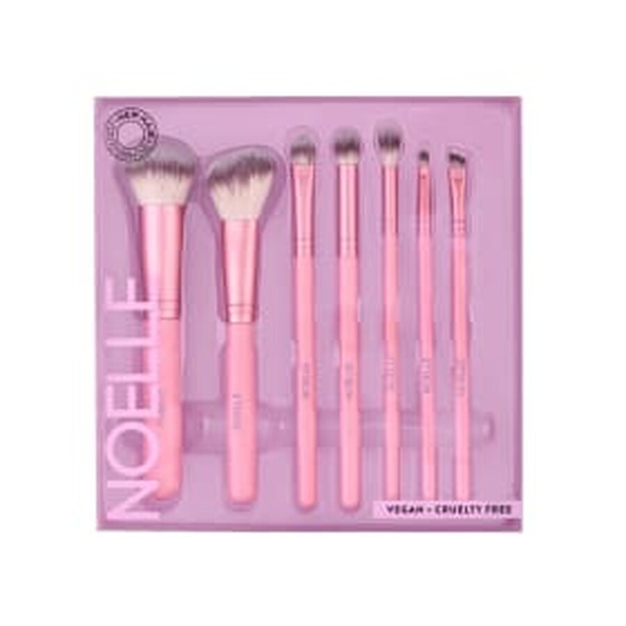 NOELLE Set de 7 brochas de maquillaje rosa, 7 uds.