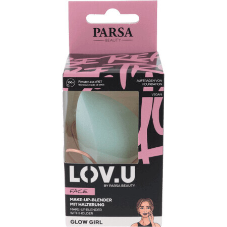 Batidora de huevos Parsa Beauty LOV.U con soporte para maquillaje, 1 pieza