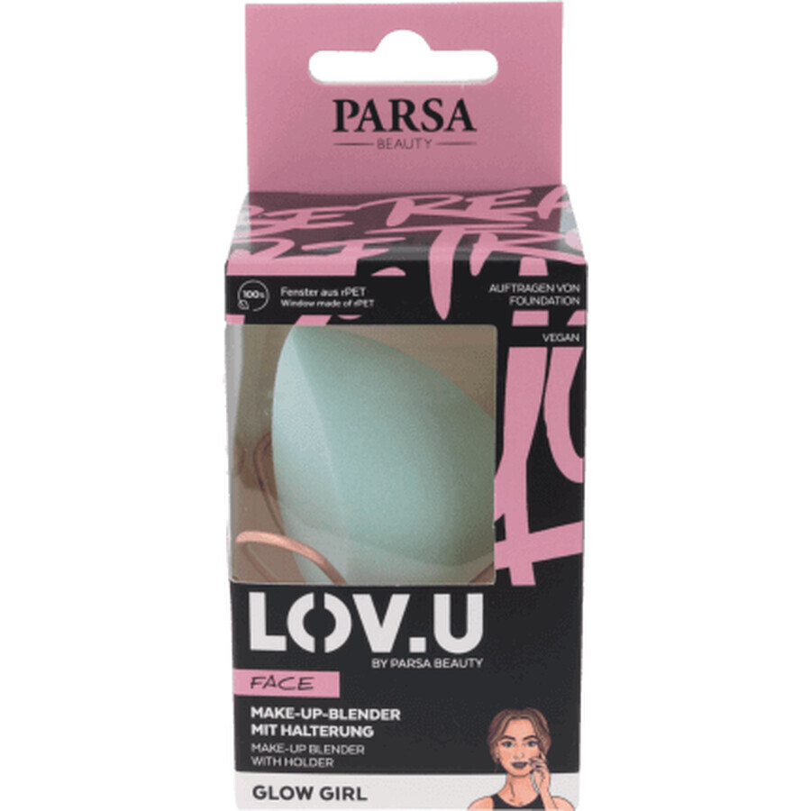 Batidora de huevos Parsa Beauty LOV.U con soporte para maquillaje, 1 pieza