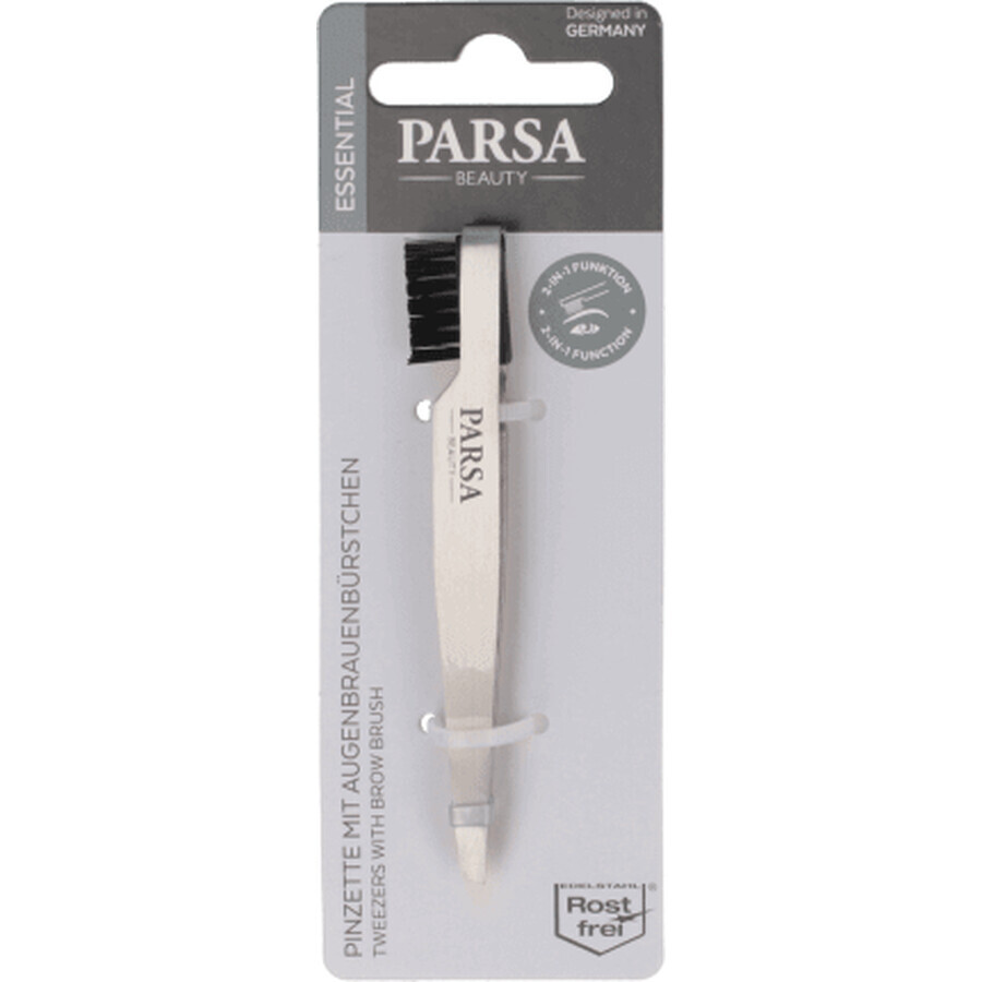 Parsa Beauty Pinzas con cepillo para cejas, 1 ud.