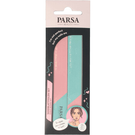 Parsa Beauty Rosa/blaues Nagelfeilen-Set, 2 Stück