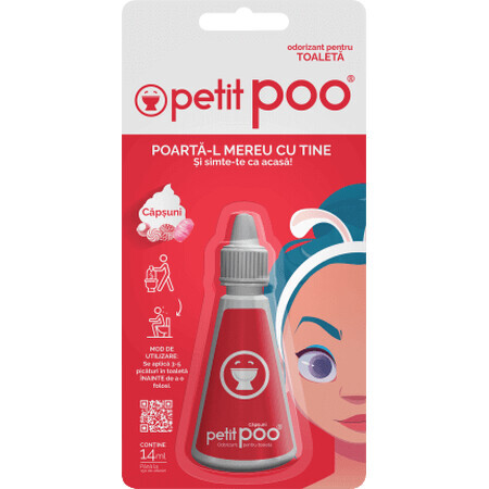 petit poo Deodorante per WC gocce di fragola, 14 ml