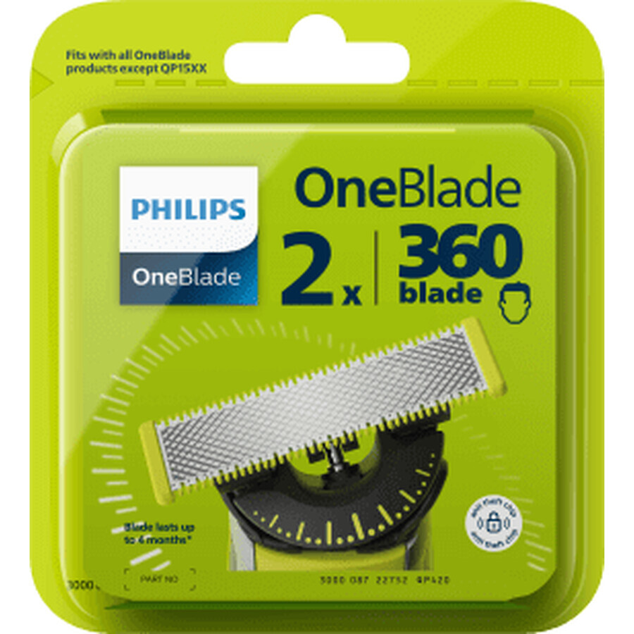 PHILIPS OneBlade Cuchilla reemplazable, 2 piezas