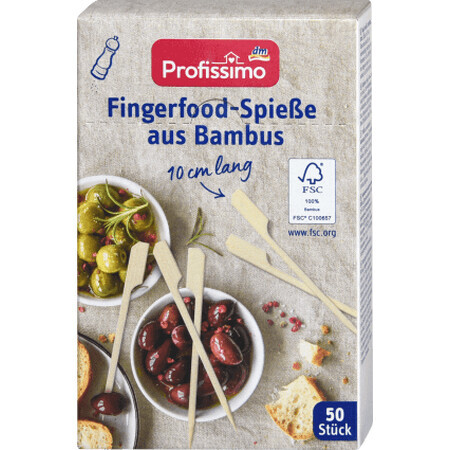 Profissimo Palitos de bambú para aperitivos, 50 unid.