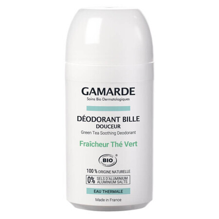 Desodorante roll-on ecológico con té verde, 50 ml, Gamarde