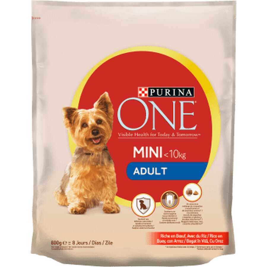 Purina One Cibo secco per cani con manzo e riso, 800 g