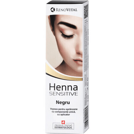 RENOVITAL Henna Sensitive Wenkbrauwcrème Paint Zwart, 6 g