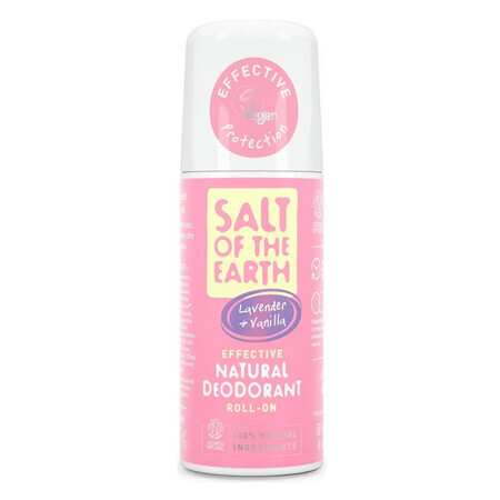 Salt Of The Earth Pure Aura Déodorant roll-on à la lavande et à la vanille, 75 ml, Crystal Spring