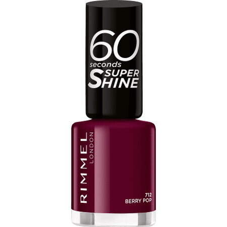 Rimmel London Nail Polish 60 Seconds Super Shine 712 Berry Pop, 8 ml