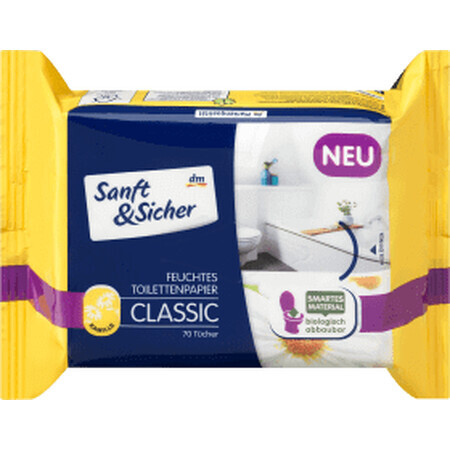 Sanft&amp;Sicher Classic papel higiénico húmedo, manzanilla, 70 unid.