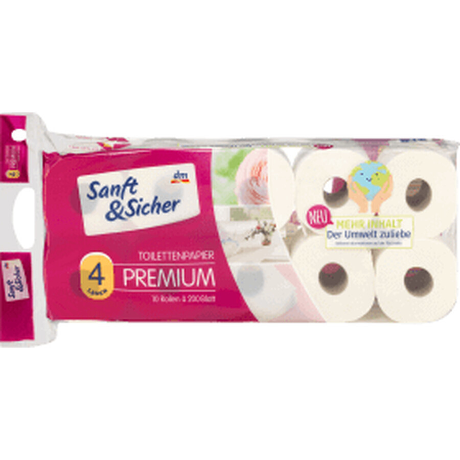 Sanft&amp;Sicher Sanft&amp;Sicher 4-laags toiletpapier, 10 stuks.