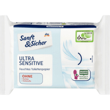 Papel higiénico húmedo Sanft&amp;Sicher Ultra Sensitive, 50 unid.