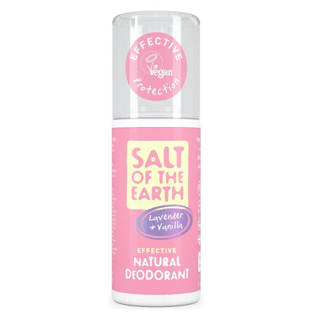 Salt Of The Earth Pure Aura Spray Desodorante Lavanda y Vainilla, 100 ml, Crystal Spring