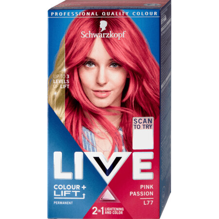 Schwarzkopf Live Tintura Permanente Per Capelli L 77 Rosa Passi, 142 g