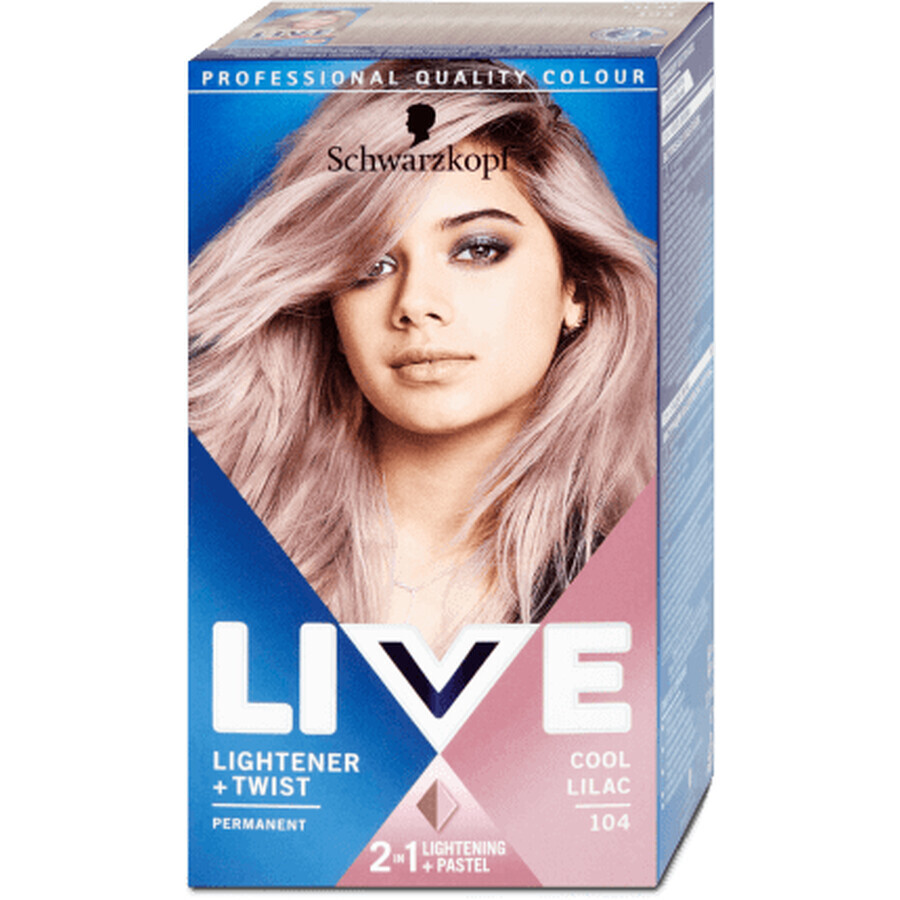 Schwarzkopf Live Permanente colorante per capelli schiarente 104 Cool lilla, 142 g