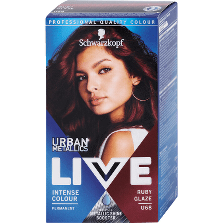 Schwarzkopf Live Vopsea de păr permanentă U68 Ruby gGaze, 142 g