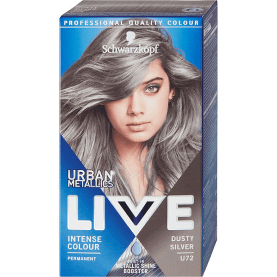 Schwarzkopf Live Tinte  permanente para el cabello U72 Dusty Silver, 142 g