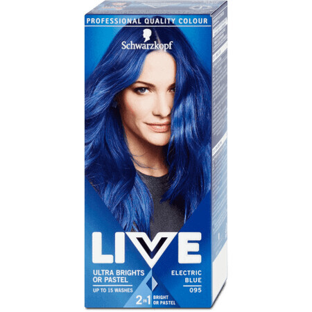 Schwarzkopf Live Tinte Semipermanente Live Ultra Brights 95 Azul Eléctrico, 0,8 l