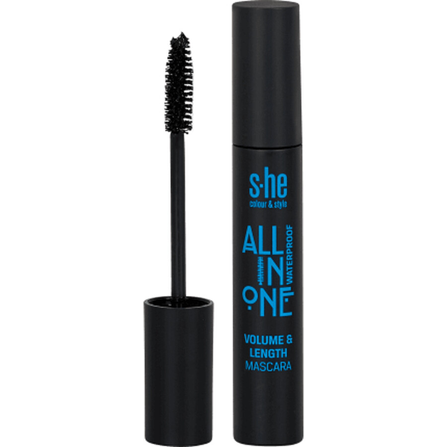 S-he colore&stile Mascara tutto in uno Volum Waterproof Nr. 171/002, 12 ml