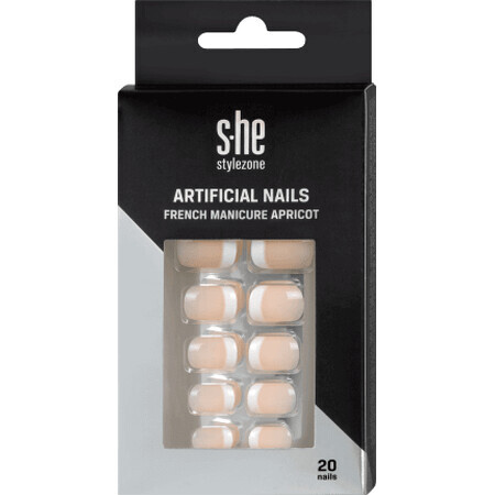 S-he colour&style Unghii artificiale french apricot, 1 Set