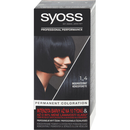 Syoss Kleur Permanent 1-4 Zwart Blauw, 1 st