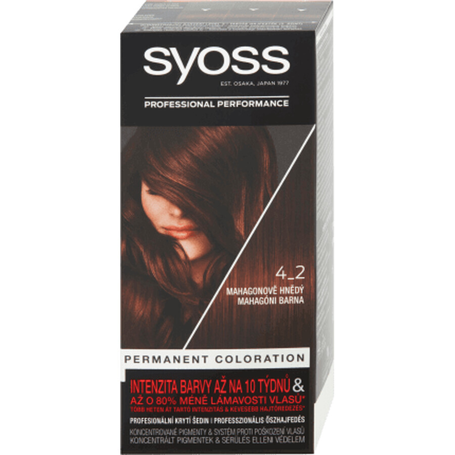 Syoss Color Color Permanent hair dye 4-2 Mahon Brown, 1 piece