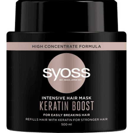 Syoss Keratin Boost masque intensif pour cheveux cassants, 500 ml