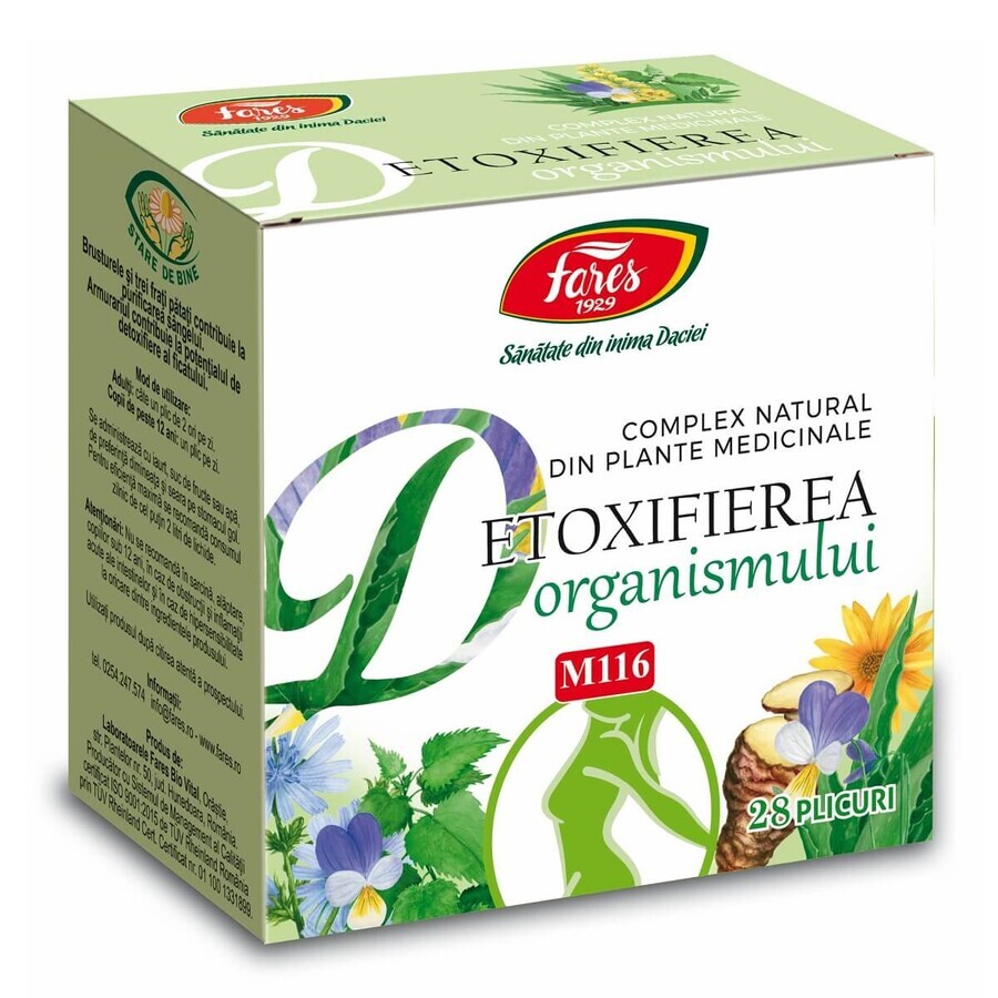 Detoxifierea organismului, M116, 28 plicuri, Fares