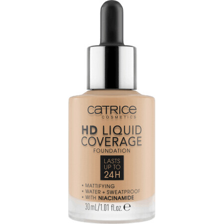 Catrice Base de maquillaje HD Liquid Coverage 032 Nude Beige, 30 ml