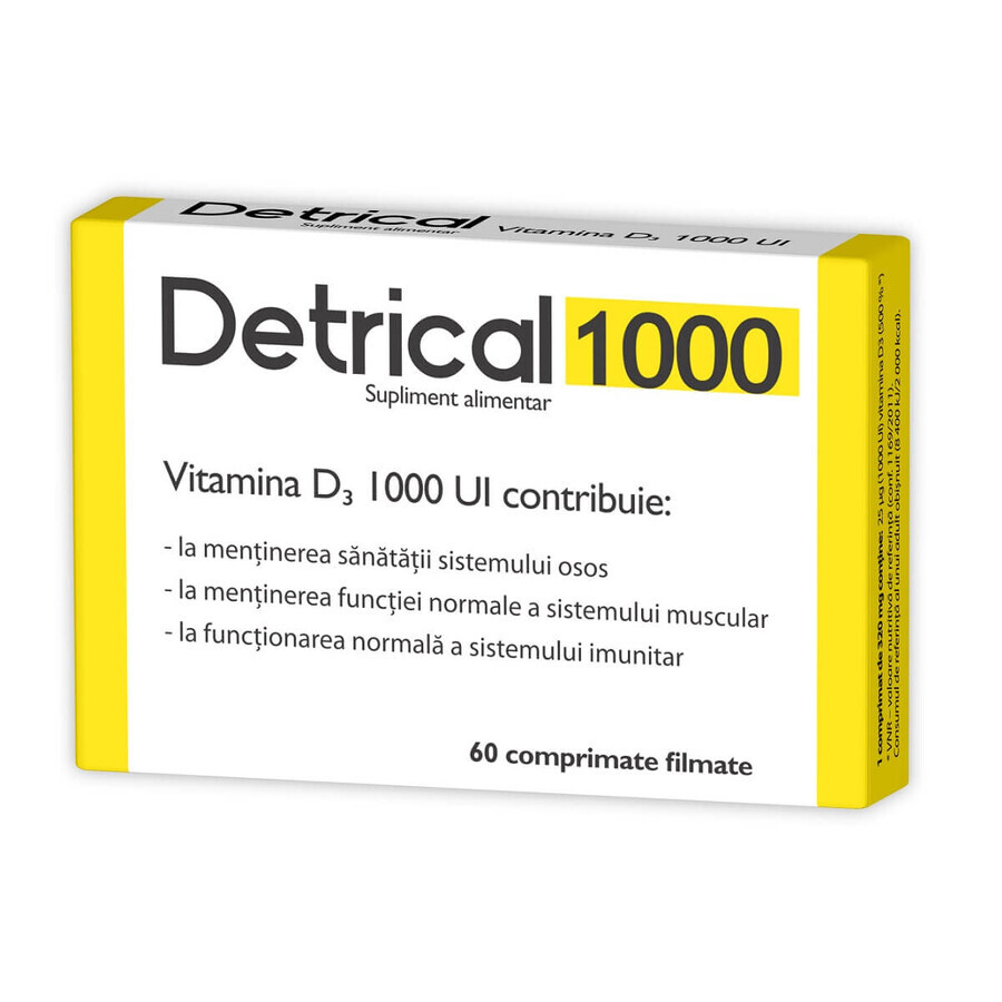 Detrical vitamina D 1000 UI, 60 comprimidos, Zdrovit