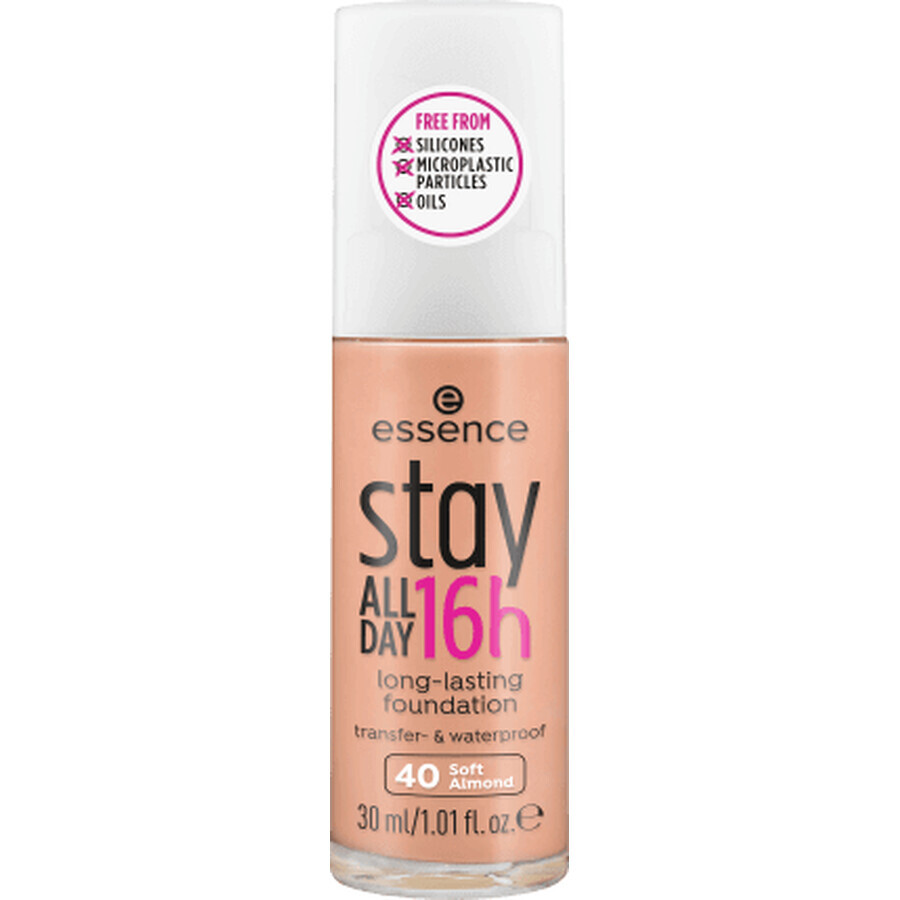 Essence cosmetics Stay All Day 16h Long-Lasting fond de ten 40 Soft Almond, 30 ml