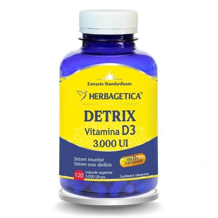 Detrix Forte Vitamina D3 3000 UI, 120 capsule, Herbagetica