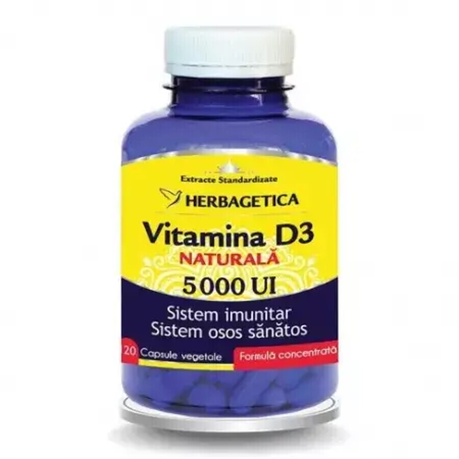 Detrix Forte Vitamine D3 5000 IE, 120 capsules, Herbagetica